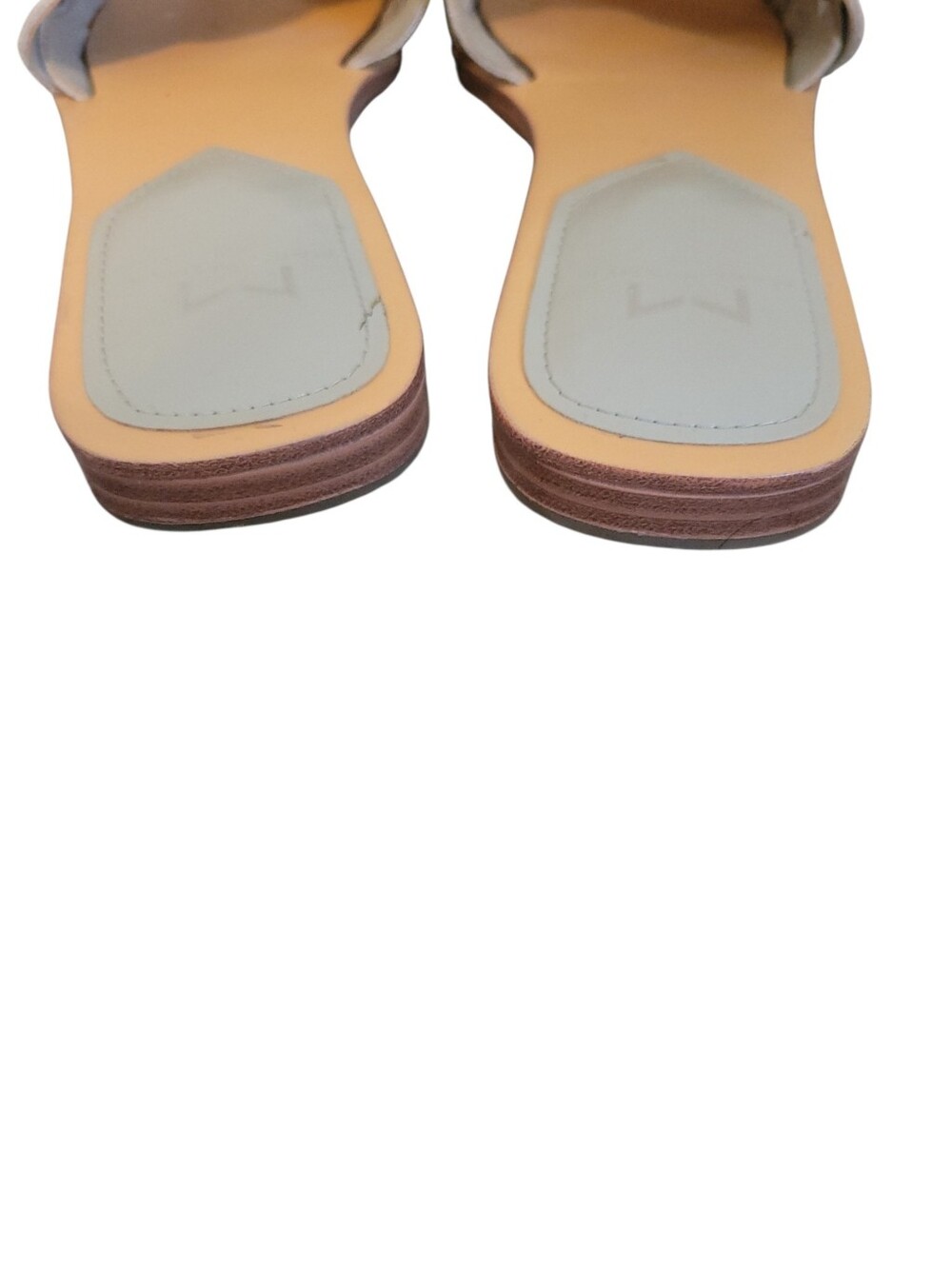 Marc Fisher Woven Suede Slide Sandals Gray Square Toe Minimalist Chic 6.5M - Picture 5 of 7